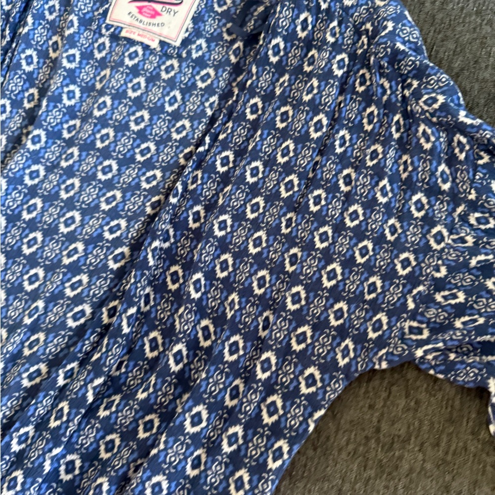 Blue and White Patterned Kimono